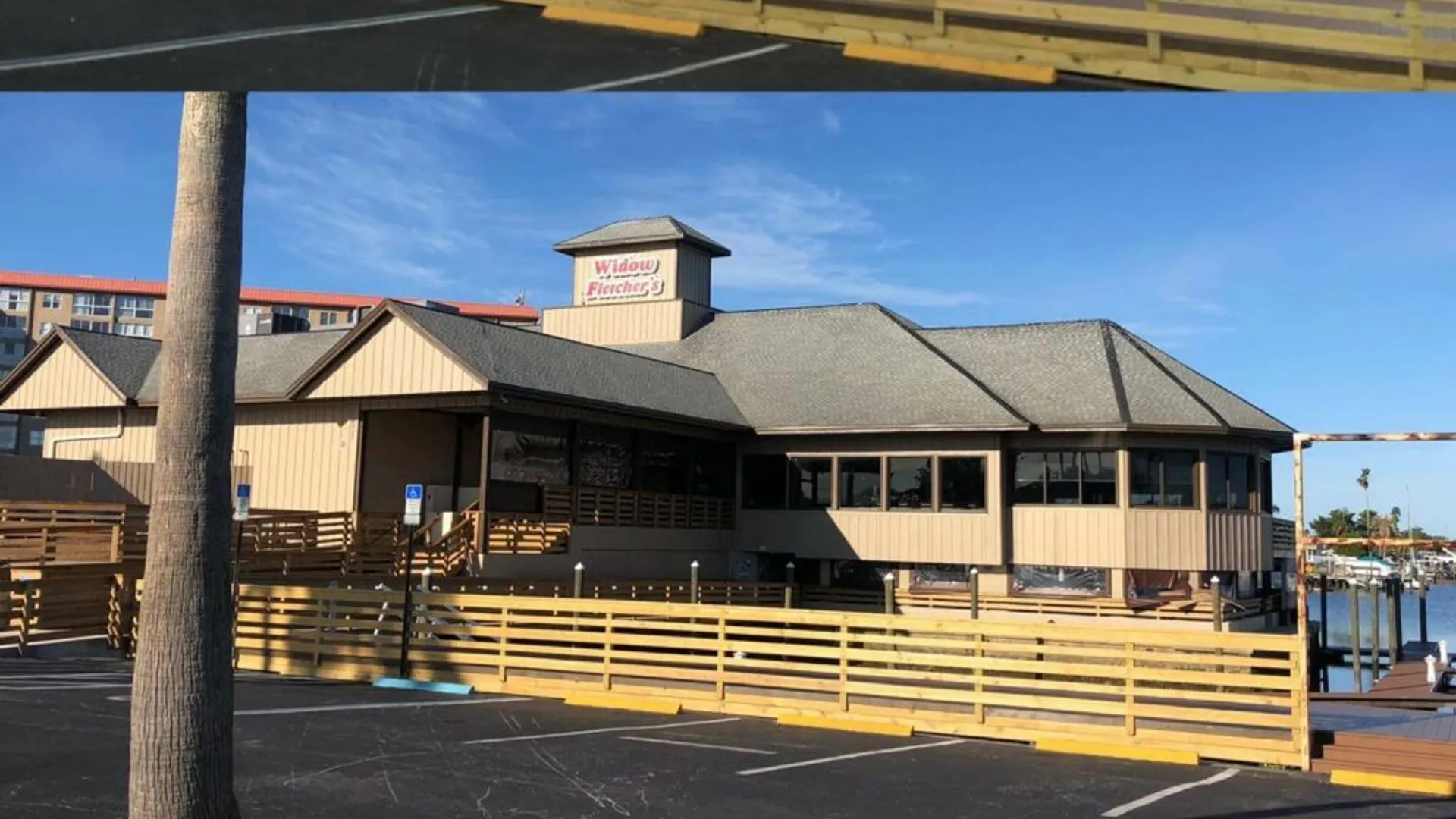 Commercial building exterior being cleaned in Tampa Bay