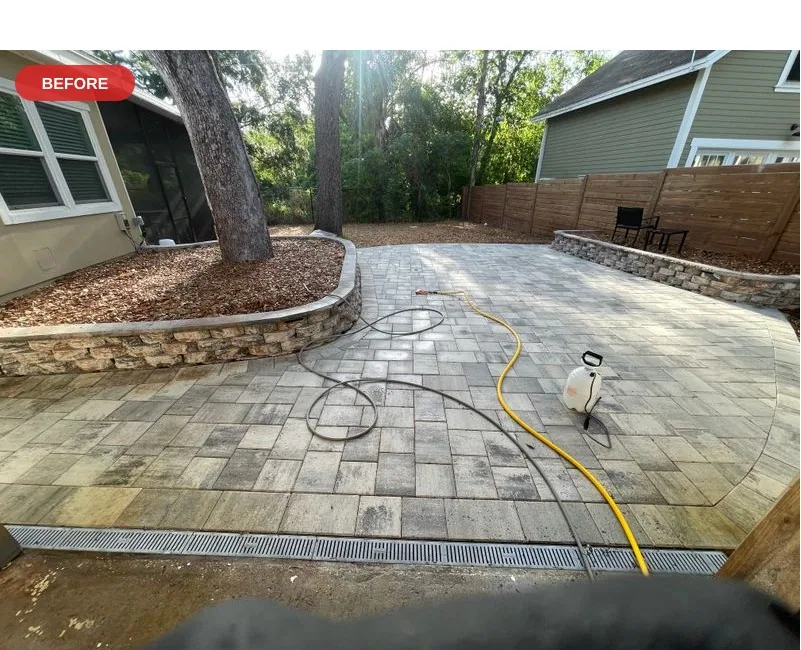 Dunedin paver surface pavers before the documented sealing project