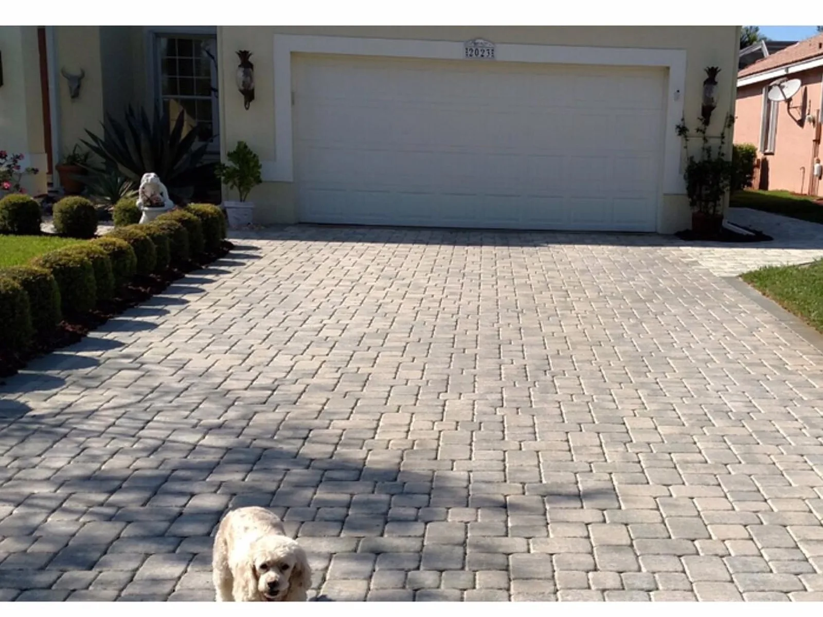 Paver driveway before sealing