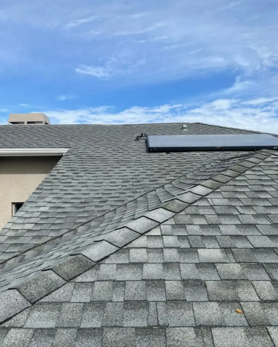 Shingle roof after soft wash