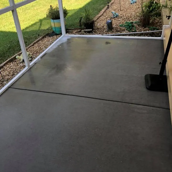 After pressure washing