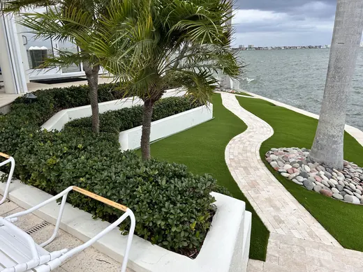 St. Pete Beach waterfront paver walkway before cleaning and sealing